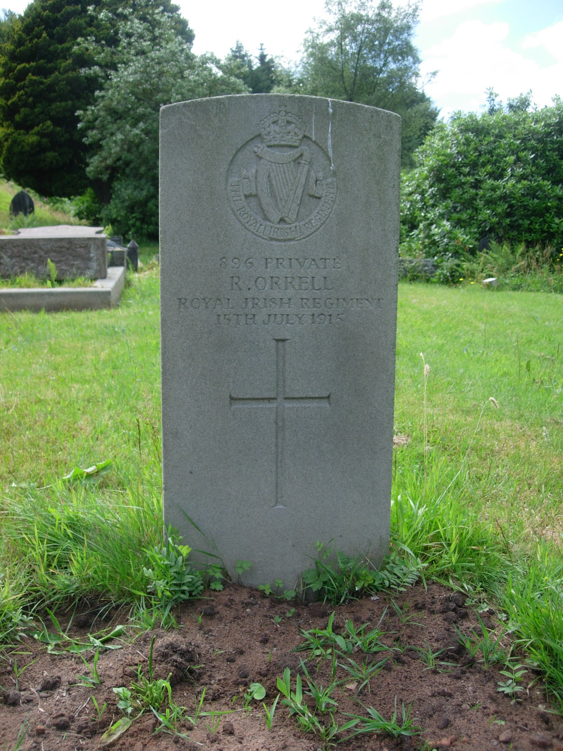 grave of world war 1 soldier Roger Orrell in Darwen Cementery